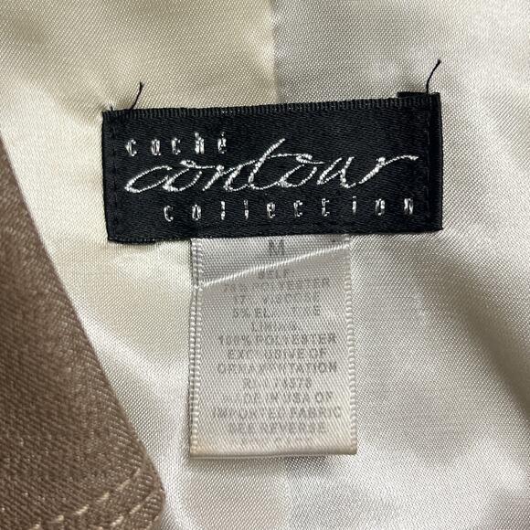 Vintage 90s Cache Contour Collection Sleeveless Vest Button Up Safari Western - Picture 3 of 7